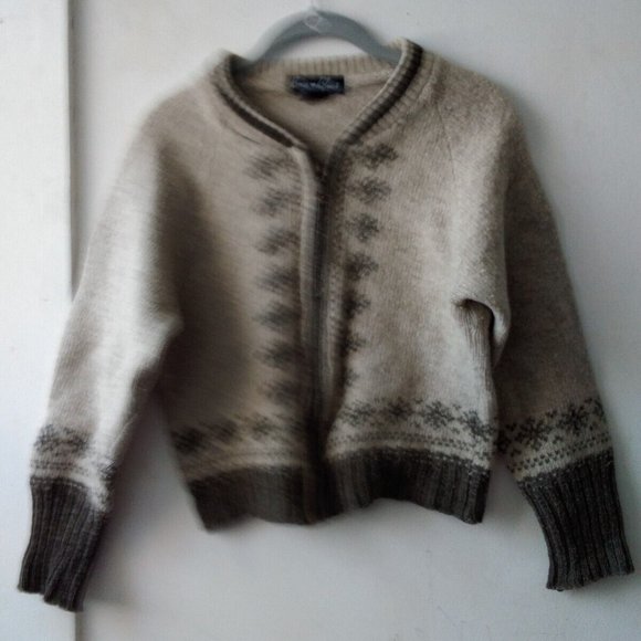 Size M Boca Bluesl Fleece ZipUp Front BeigeBrown Jacket Unisex 70% wool - Picture 1 of 2